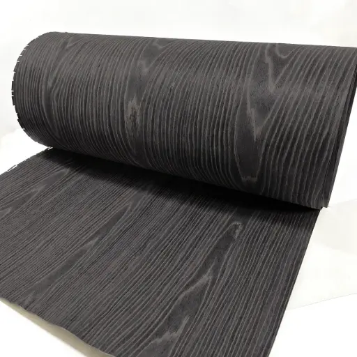 [CHA-EBANOOSCFLOR-65X280] Chapa de Madera Ebano Oscuro Floreado Reconstituida 65x280cm