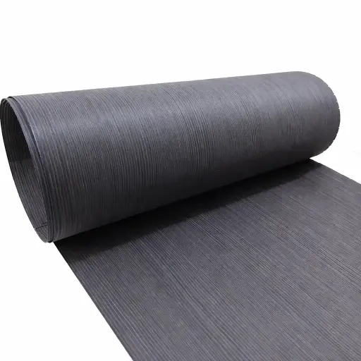 [CHA-EBANOOSCRAYADO-65X280] Chapa de Madera Ebano Oscuro Rayado Reconstituida 65x280cm